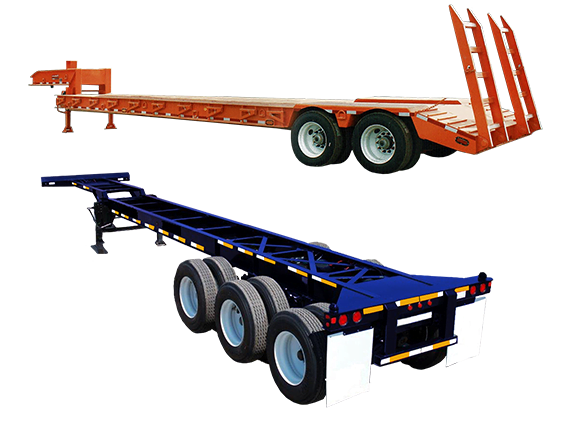 container chassis, gooseneck drop deck and triaxle chassis